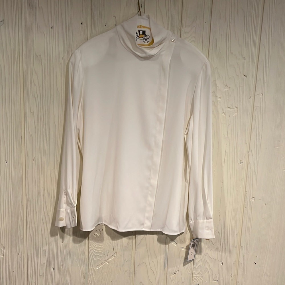 Evan Picone Cream Long Sleeve Top Size 14 NWT